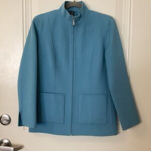 Alexandra Bartlett Light Blue 100% Wool Felt Jacket Pant Coat SZ SP EUC